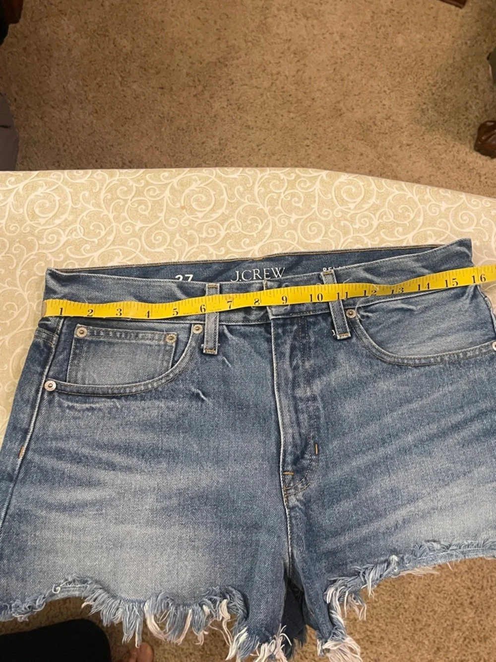 J. Crew Distressed Denim Cutoff Shorts in Blue Wash
